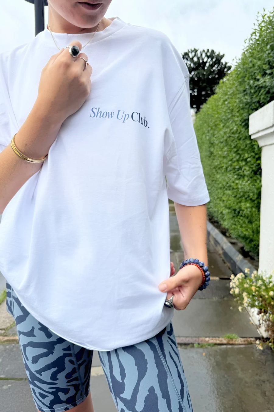 Show Up Club Oversized Tee - White