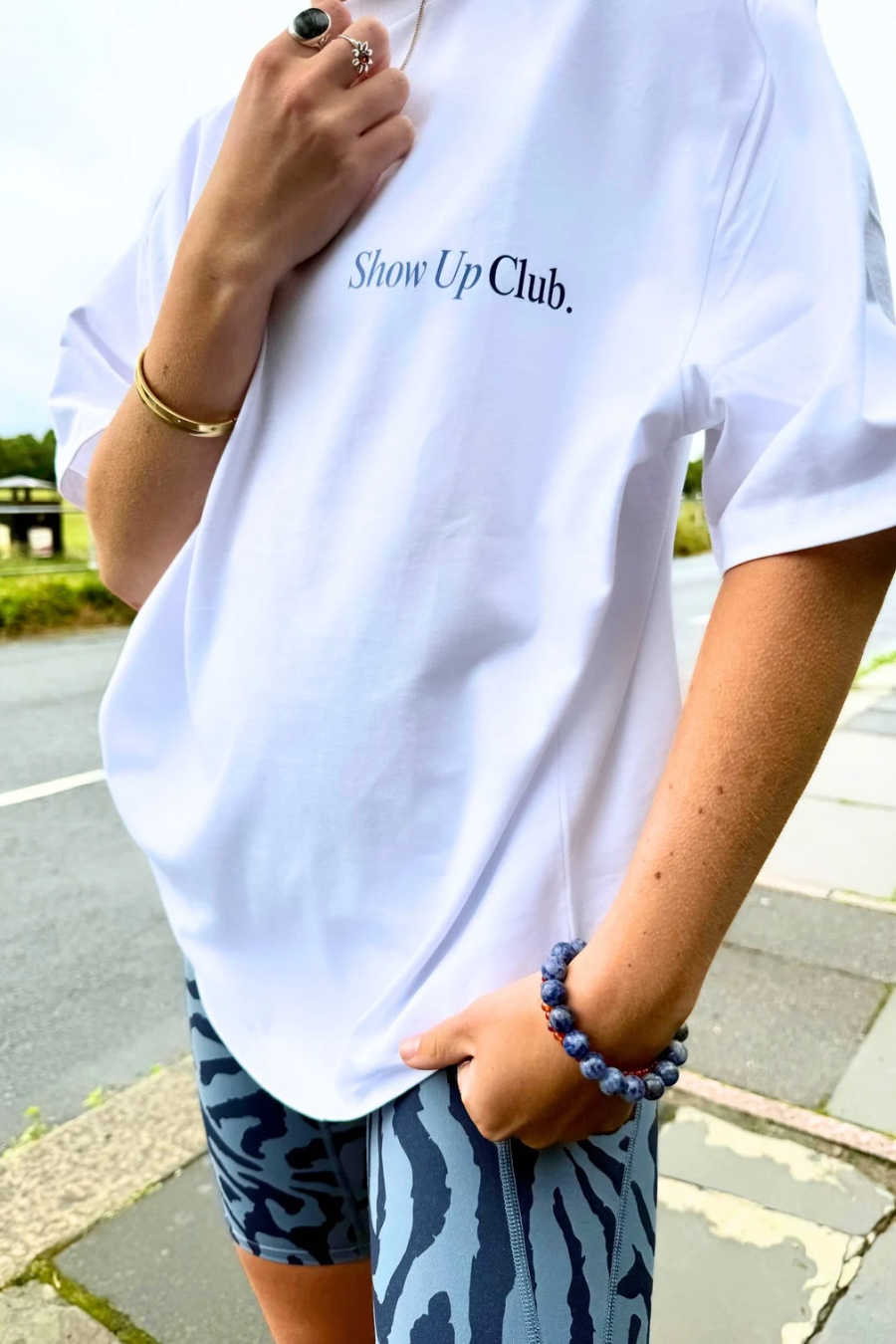 Show Up Club Oversized Tee - White