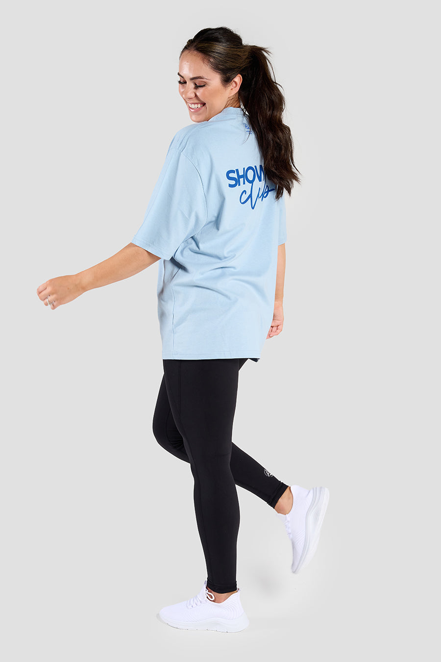 Show Up Club Oversized Tee - Soft Blue